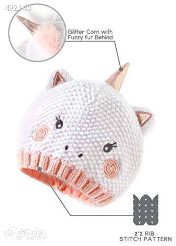 Mitten Set for New-Born to 12 Month accsa Baby Girl Lovely Pink Unicorn Beanie Hat 