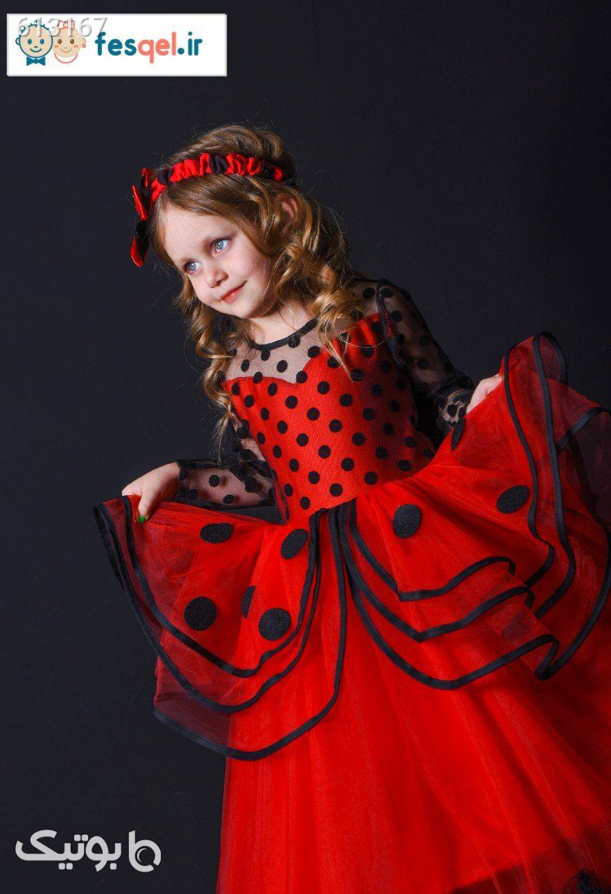لباس دختر کفشدوزکی قرمز لباس کودک دخترانه