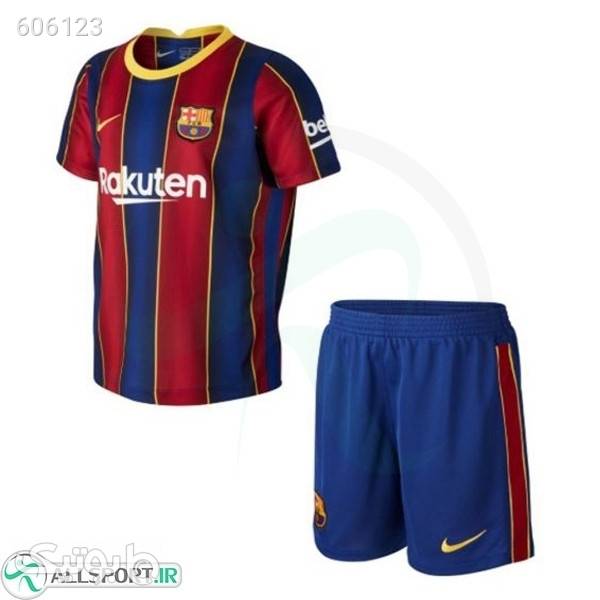 پیراهن شورت بچه گانه اول بارسلونا Barcelona 202021 Home Soccer Jersey Kids ShirtShort