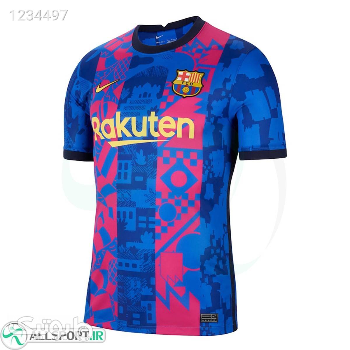 پیراهن پلیری سوم بارسلونا Barcelona 202122 Third Soccer Jersey آبی ست ورزشی مردانه
