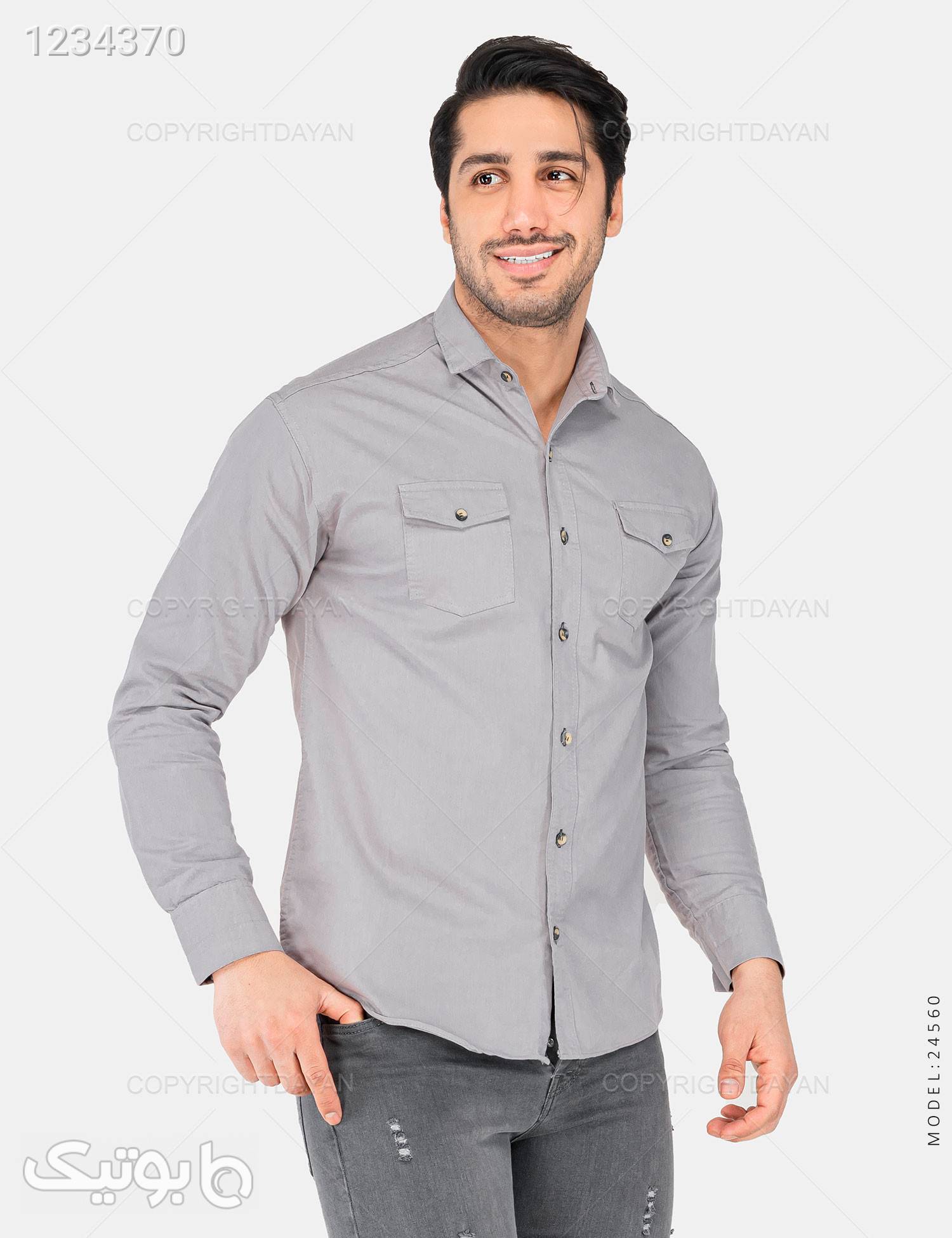 پیراهن مردانه Imaz مدل 24560 نقره ای پيراهن مردانه