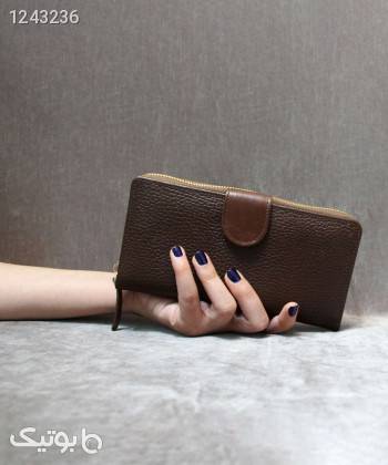 کیف پول زنانه چرم طبیعی چرم بیسراک Bisrak Leather مدل آلدو مشکی كيف زنانه