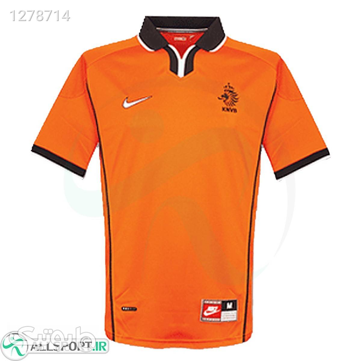 پیراهن کلاسیک هلند Netherlands 1998 Retro Home Soccer Jersey نارنجی ست ورزشی مردانه