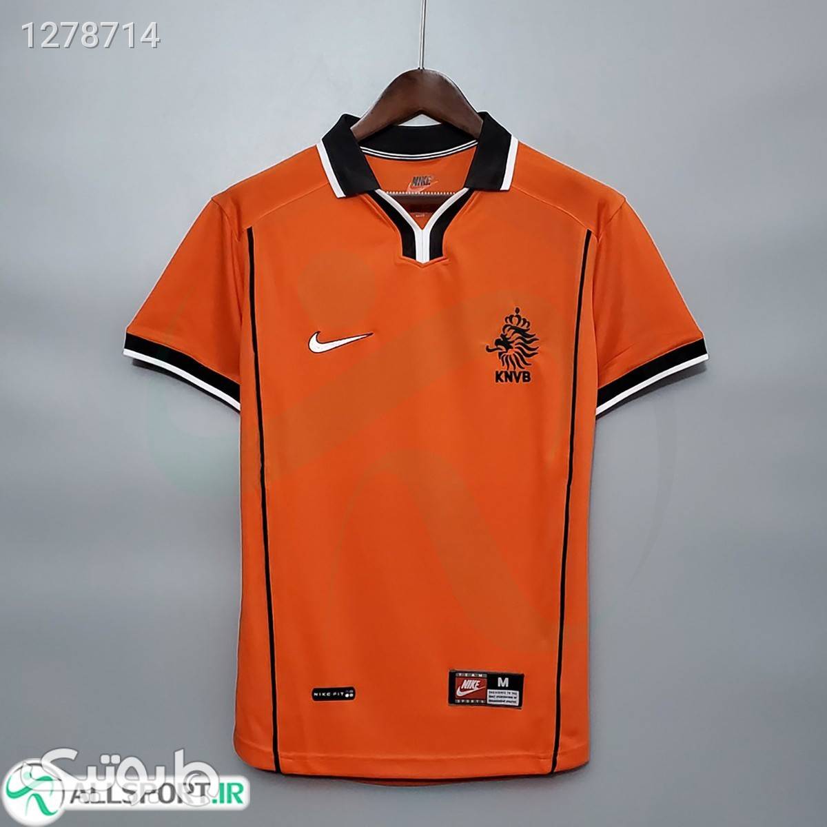 پیراهن کلاسیک هلند Netherlands 1998 Retro Home Soccer Jersey نارنجی ست ورزشی مردانه