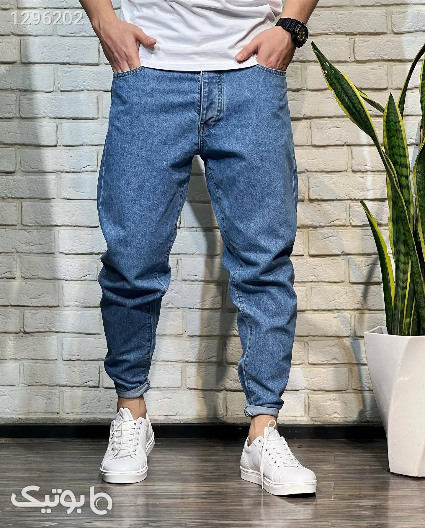 شلوار جین مام استایل آبی شلوار جین مردانه
