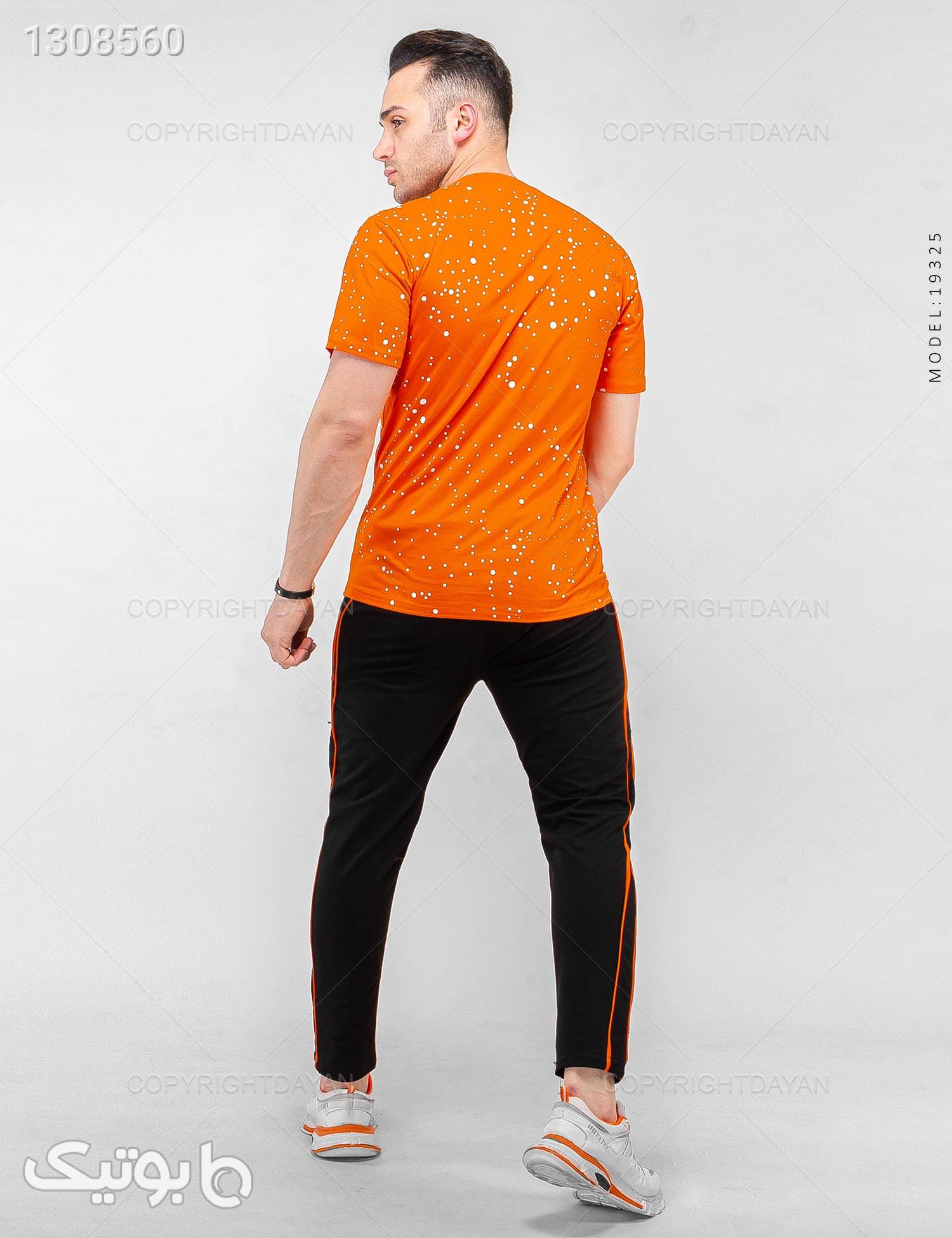 ست تیشرت و شلوار مردانه Nasa مدل 19325 نارنجی ست ورزشی مردانه