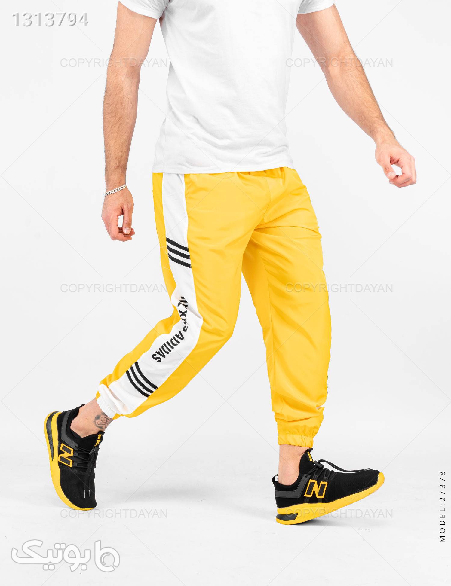شلوار اسلش مردانه Adidas مدل 27378 زرد شلوار اسلش مردانه