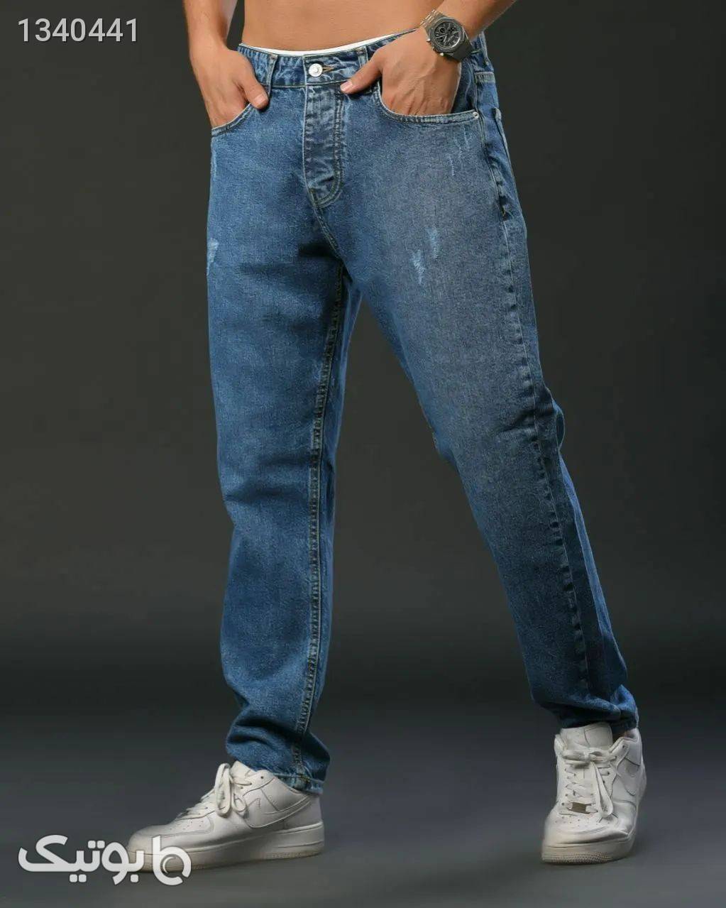شلوار جین مام استایل مردانه  آبی شلوار جین مردانه