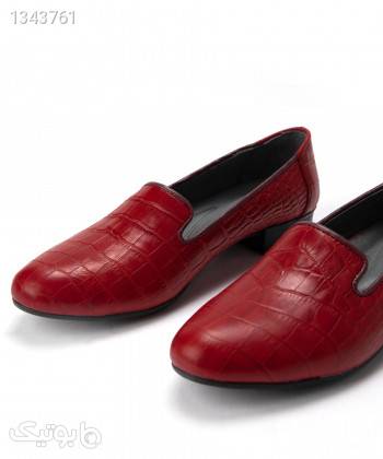 کفش راحتی چرم طبیعی زنانه شیفر Shifer کد 5375C قرمز کفش تخت زنانه