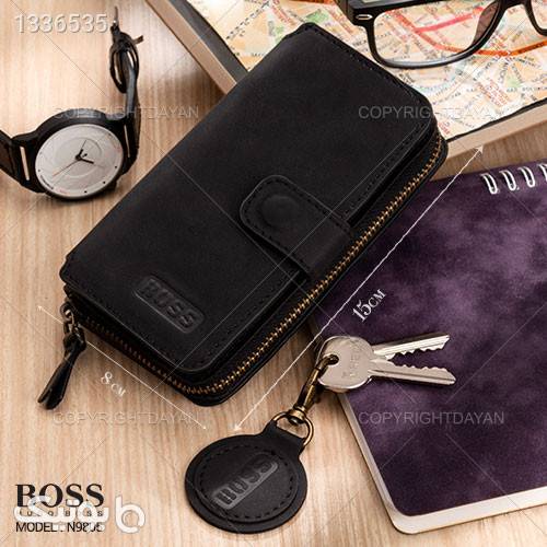کیف مدارک و موبایل Boss مدل N9805 مشکی کیف پول و جا کارتی