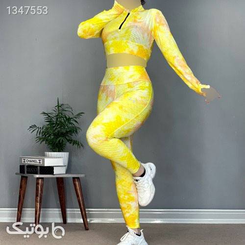ست آنتی سلولیت زرد ست ورزشی زنانه