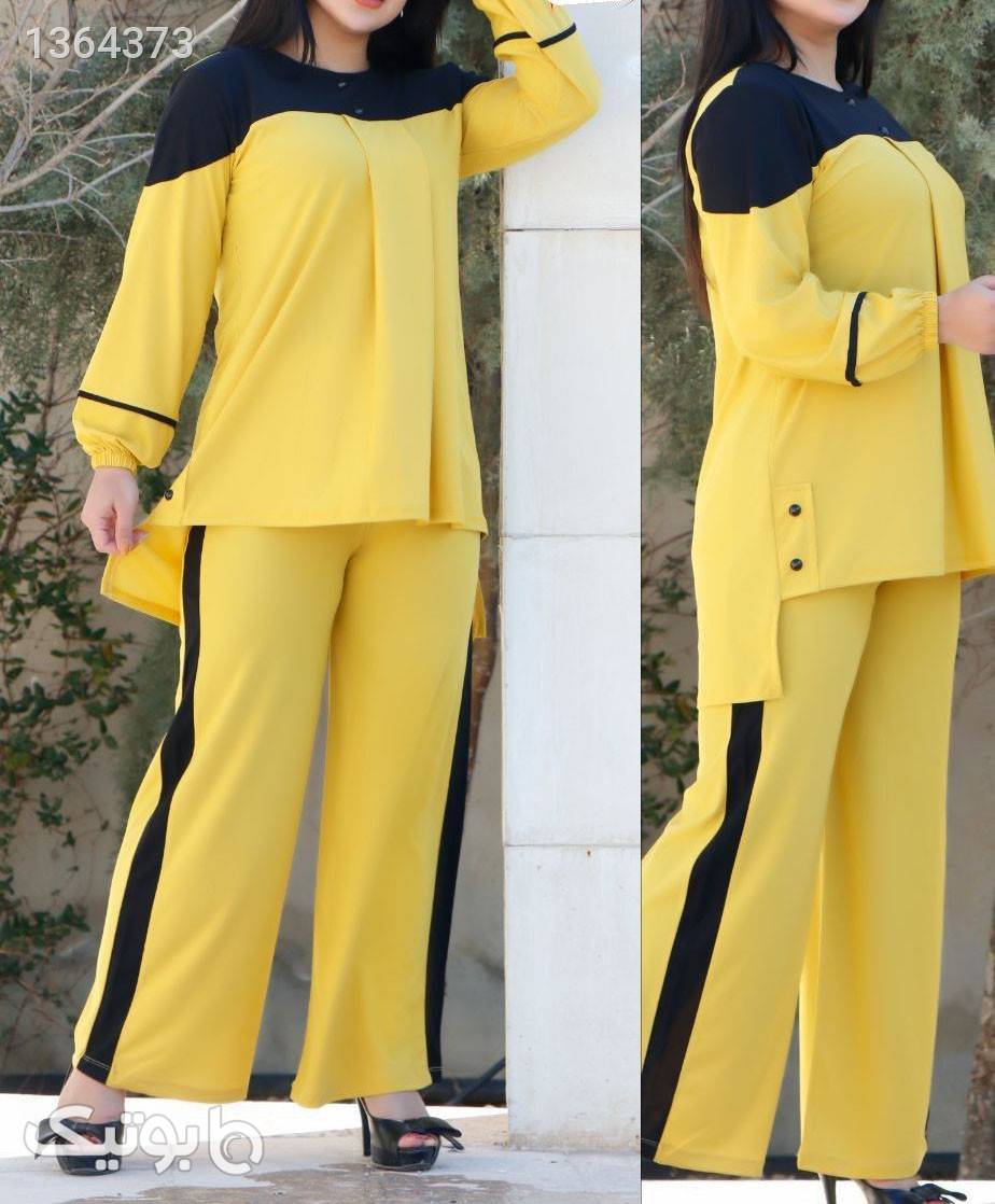 تونیک شلوار زرد لباس راحتی زنانه