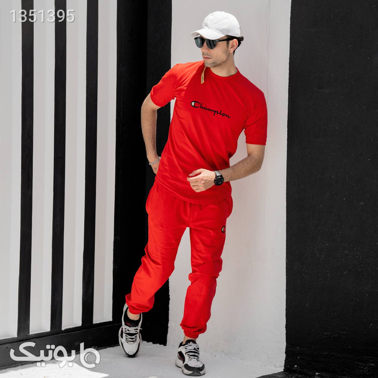 ست تیشرت شلوار مردانه مدل HB42 قرمز لباس راحتی مردانه