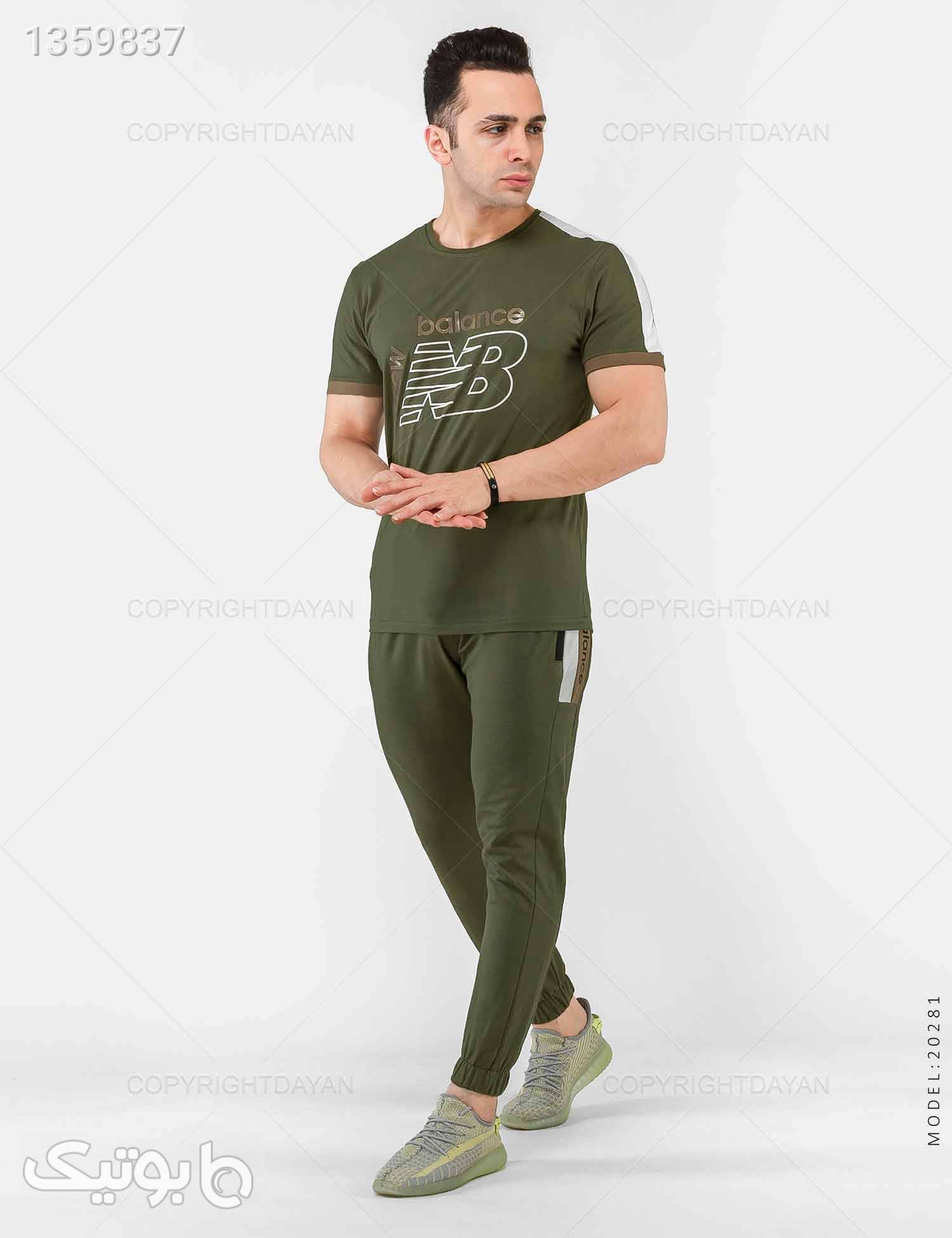 ست تیشرت و شلوار مردانه New Balance مدل 20281 سبز لباس راحتی مردانه