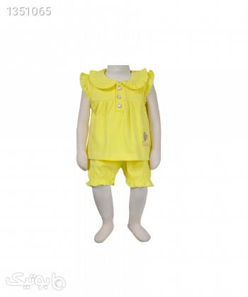 ست تاپ و شلوارک نوزاد دخترانه آدمک Adamak کد 1697002 زرد پوشاک نوزاد