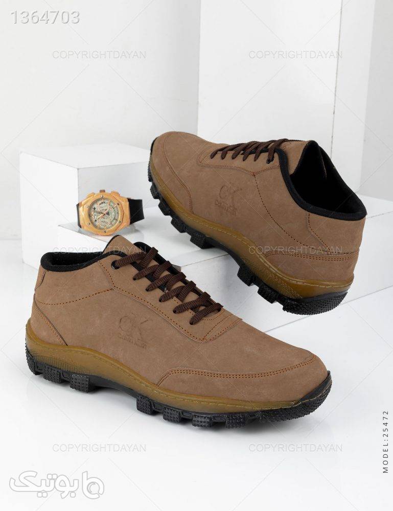 کفش ساقدار مردانه Calvin Klein مدل 25472 قهوه ای كفش مردانه