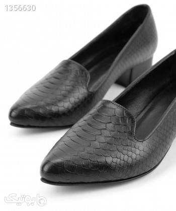 کفش پاشنه دار چرم طبیعی زنانه صاد Saad کد SM130 مشکی كفش پاشنه بلند زنانه