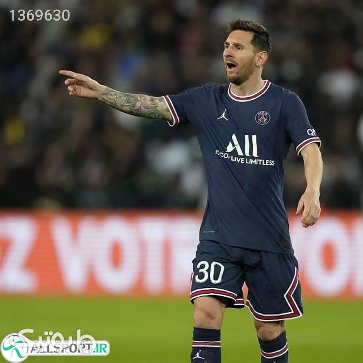 پیراهن شورت اول پاریسن ژرمن با چاپ نام و شماره مسی Paris Saint Germain 202122 Home Soccer Jersey Kit ShirtShort Messi 30 سورمه ای ست ورزشی مردانه