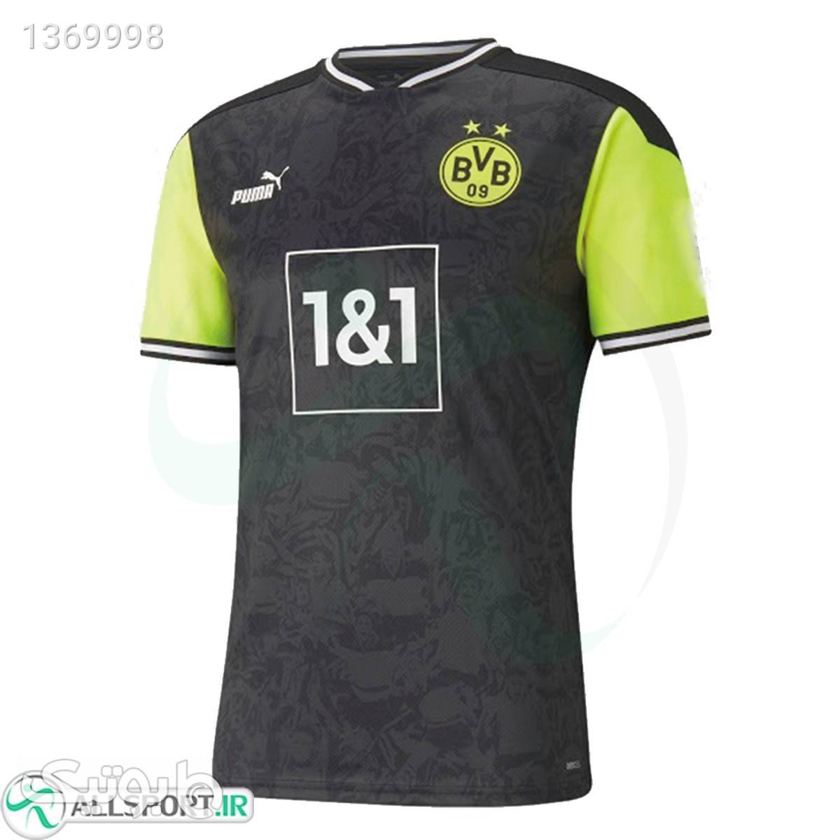 پیراهن دوم دورتموند Dortmund 202122 Away Soccer Jersey مشکی ست ورزشی مردانه