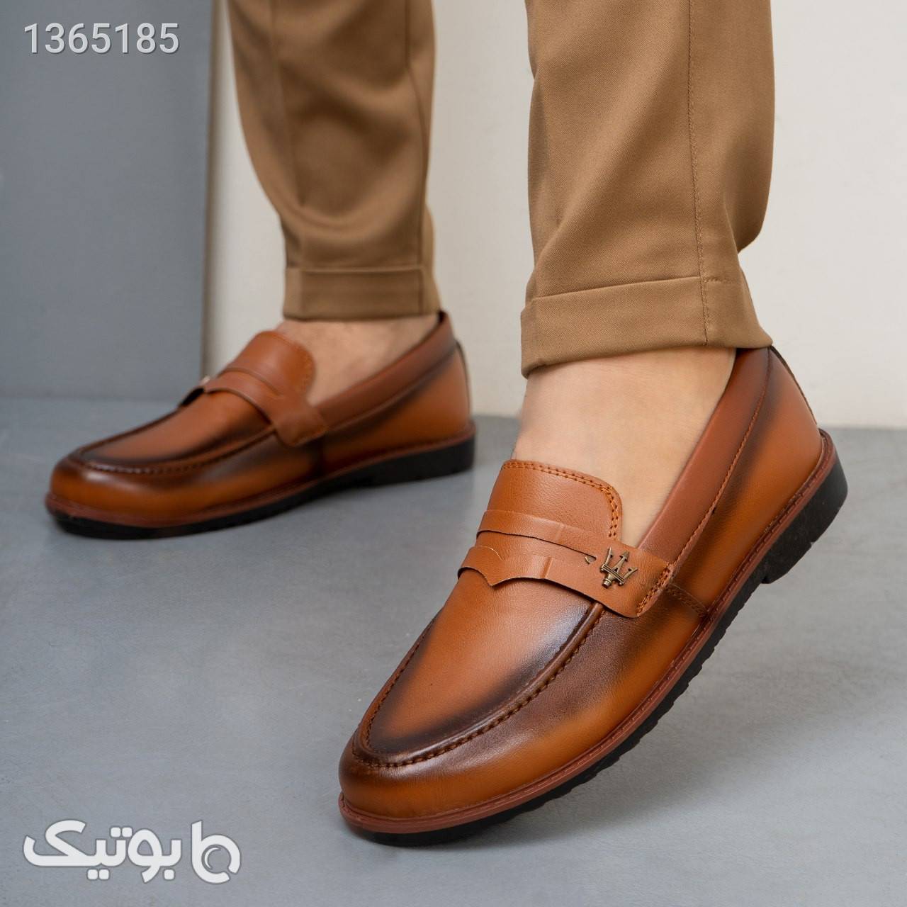 کفش کالج مازراتی عسلی مردانه مدل loafer 