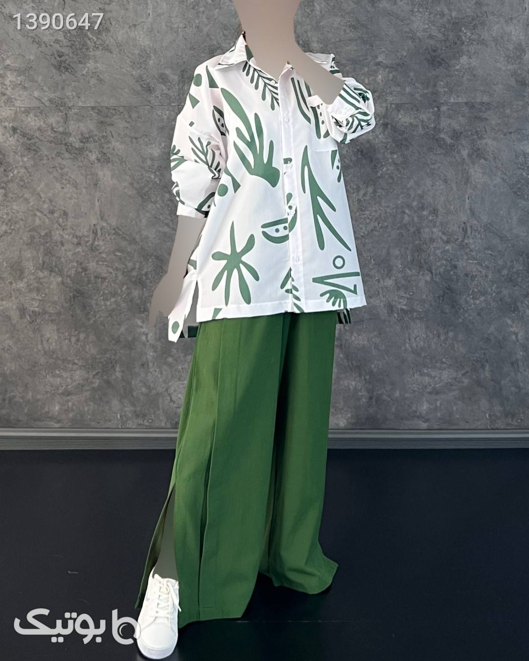 شومیز شلوار طرحدار سبز لباس راحتی زنانه