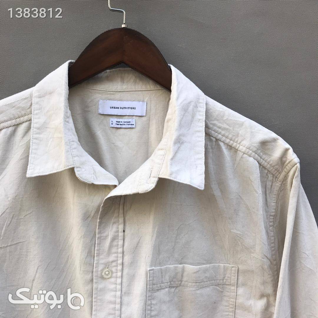 پیراهن مخمل کبریتی مدل47576 سفید پيراهن مردانه