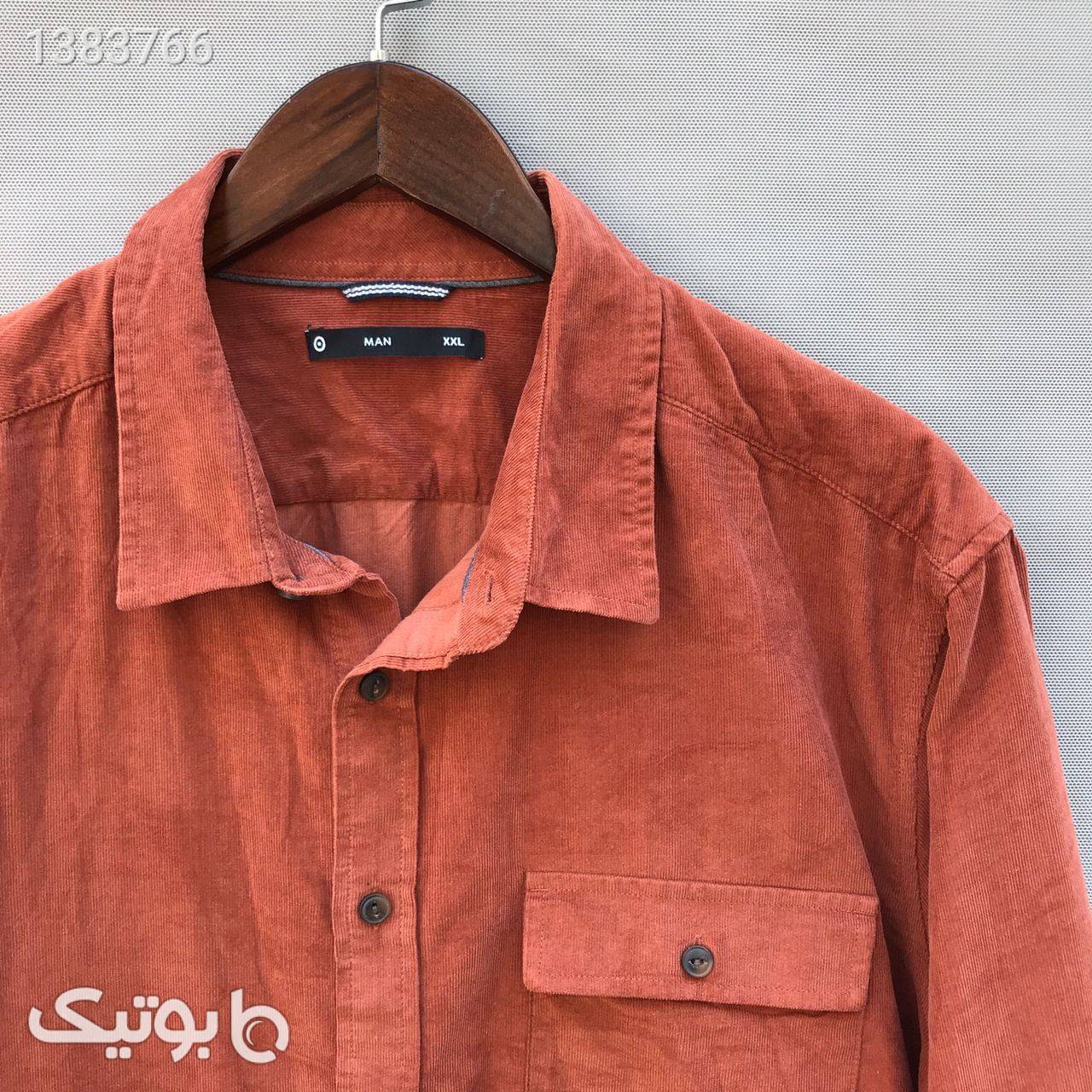 پیراهن مخمل کبریتی مدل47590 نارنجی پيراهن مردانه