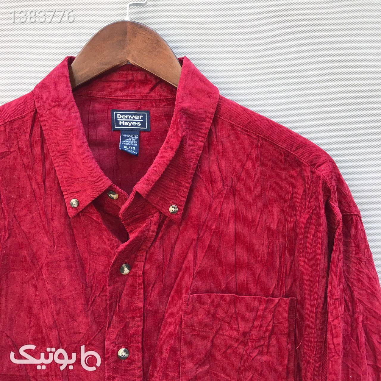 پیراهن مخمل کبریتی مدل47592 قرمز پيراهن مردانه