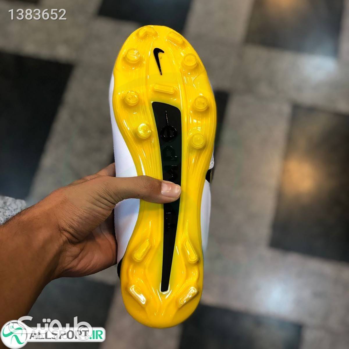 کفش فوتبال نایک تمپو طرح اصلی Nike Tiempo Legend IX FG White Black Yellow