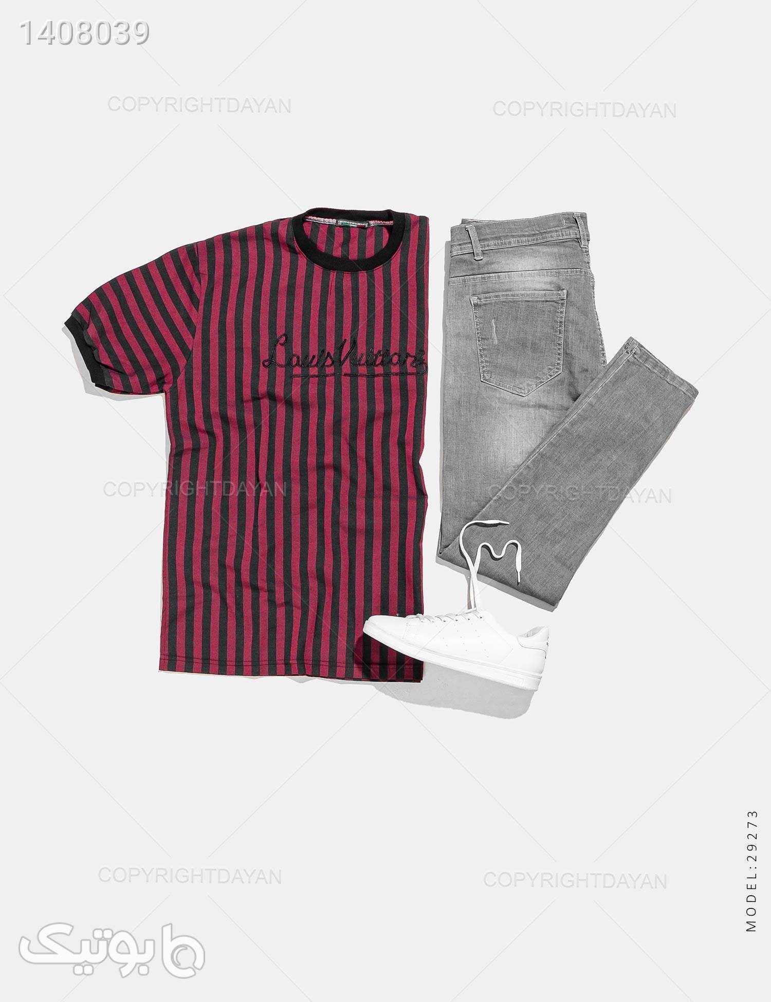تیشرت مردانه Louis Vuitton مدل 29273 زرشکی تی شرت و پولو شرت مردانه