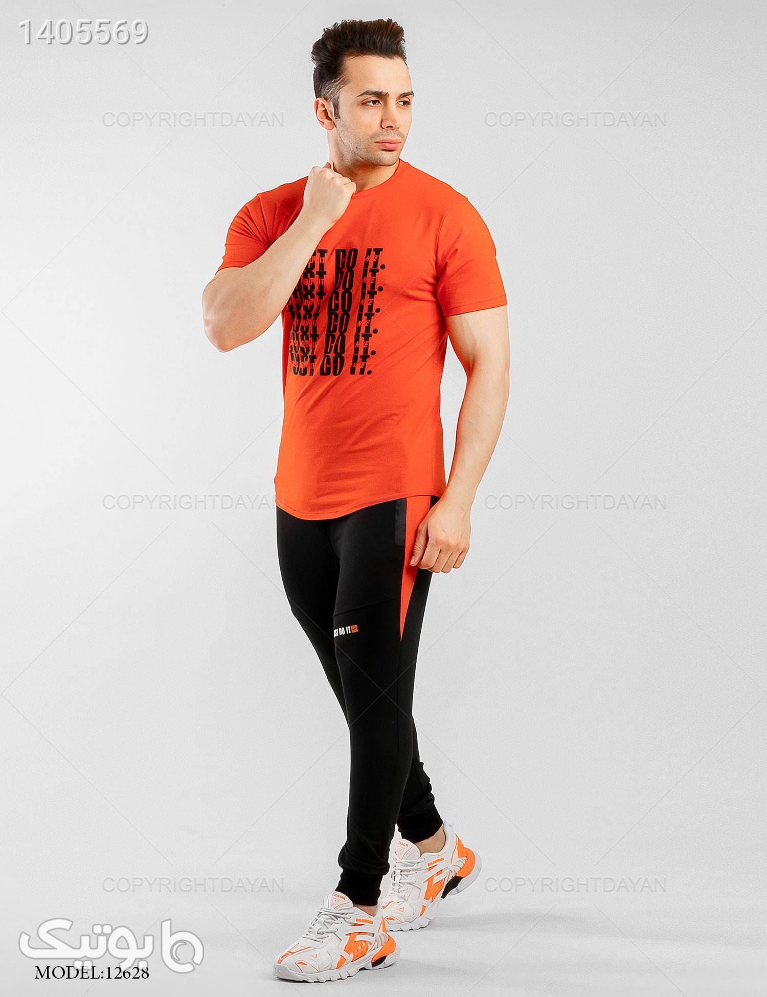 ستتیشرت و شلوار مردانه Alma مدل 12628 نارنجی ست ورزشی مردانه