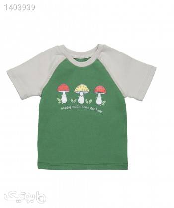 تیشرت نوزادی بی سی سی BCC مدل Mushrooms سبز پوشاک نوزاد