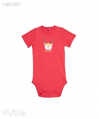 سرهمی آستین کوتاه نوزاد بی سی سی BCC مدل Brave قرمز پوشاک نوزاد