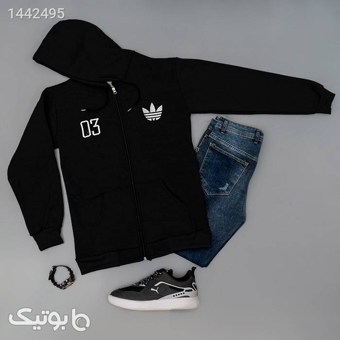 سوییشرت مردانه مشکی مدل Adidas 03