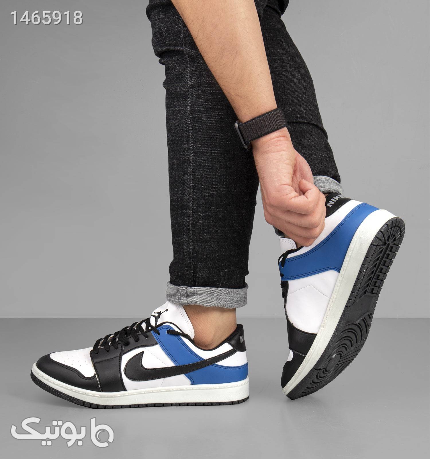 کفش اسپرت چرم مردانه بنددار Nike مدل 33472 مشکی كتانی مردانه