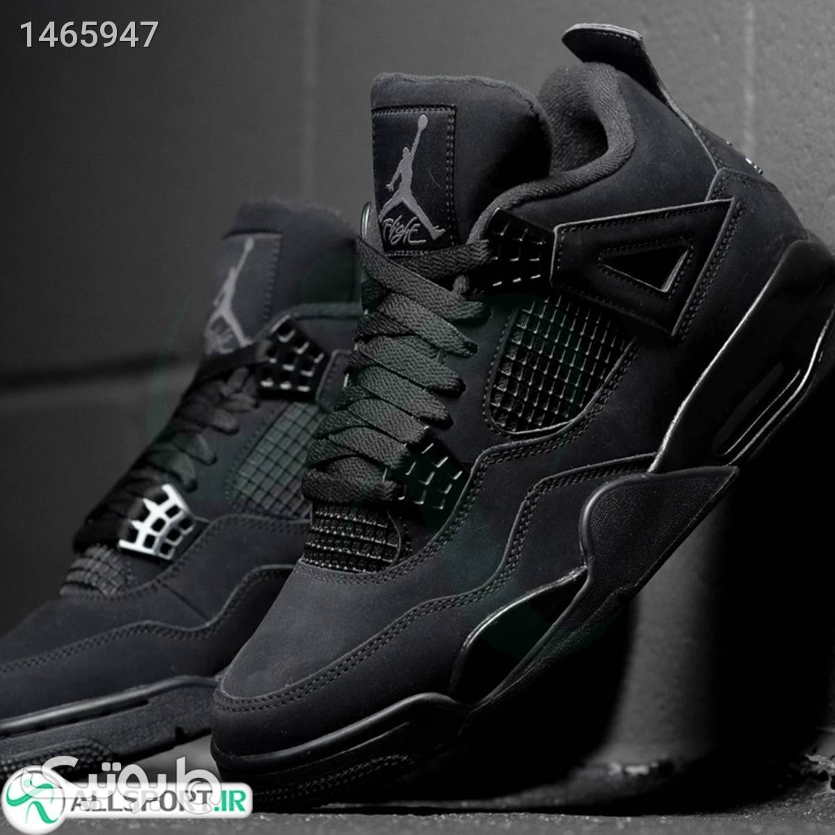 کفش بسکتبال نایک طرح اصلی Nike Air Jordan 4 Black مشکی كتانی مردانه