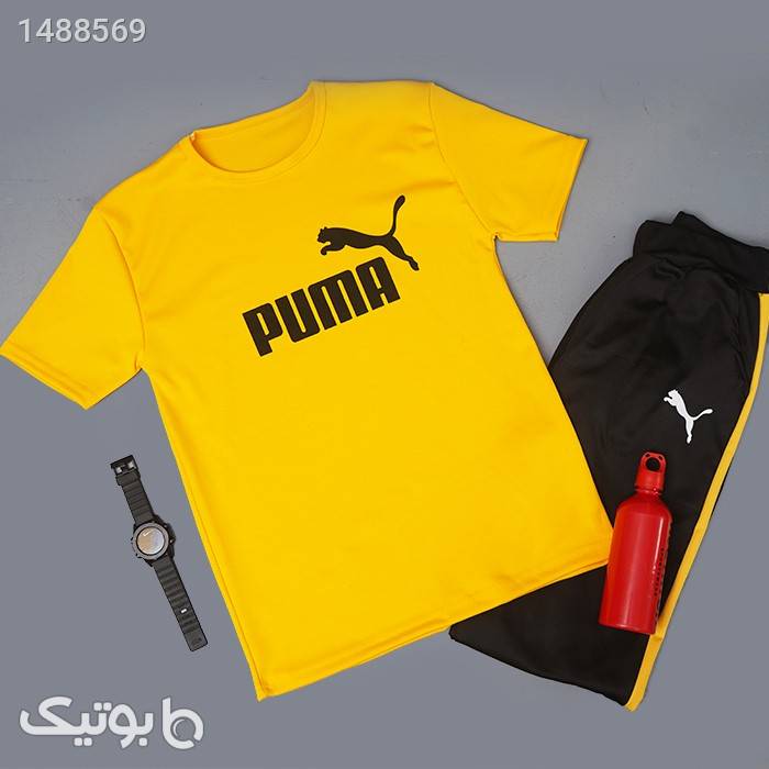 ست تیشرت شلوار PUMA مردانه مدل dara زرد ست ورزشی مردانه