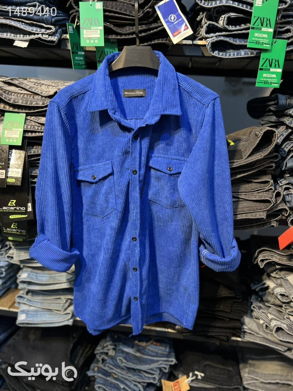 پیراهن کبریتی چهارفصل آبی کاربنی آبی پيراهن مردانه