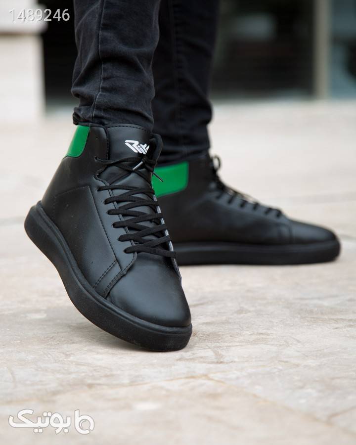 کفش ساقدار مردانه مدل ortega مشکی سبز
